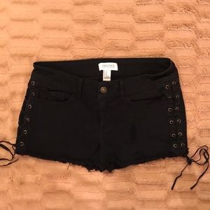 Forever 21 Black Corset Side Shorts